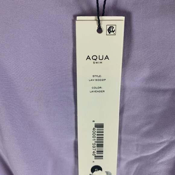 Aqua Swim One Piece Swimsuit Women's Small Lavender Stretch Belted-Waist S9805 - Picture 3 of 6